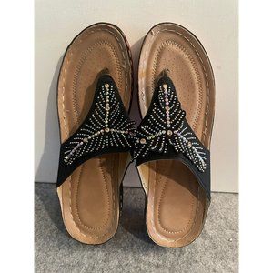 Lightweight Orthopedic Sandals with Fringe and Bling #770